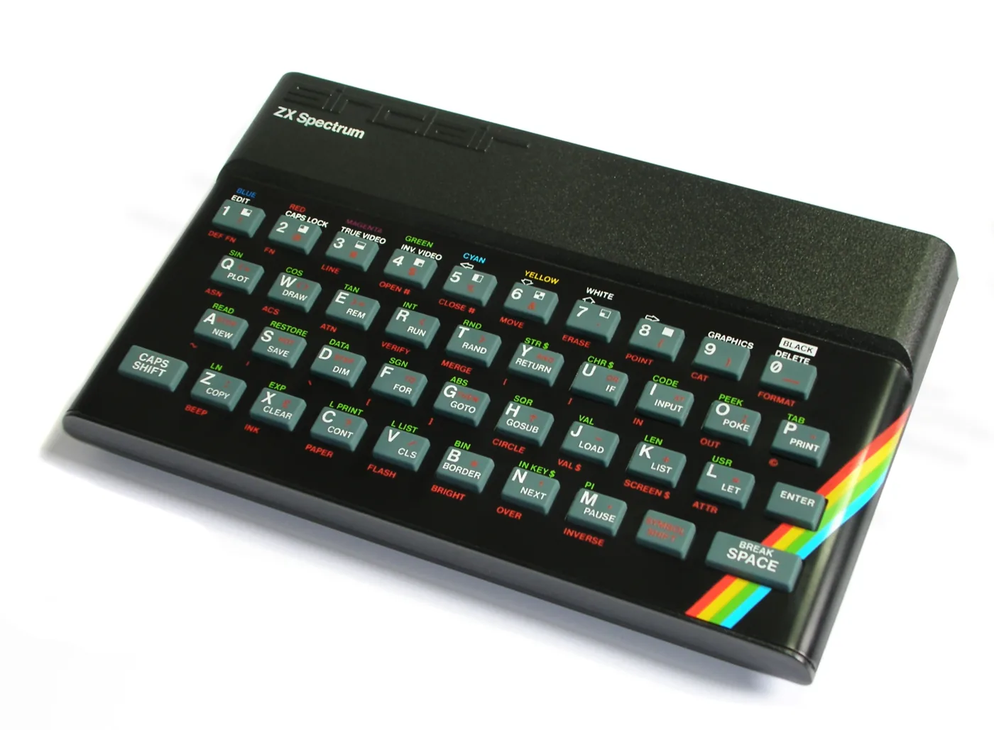 A Sinclair ZX Spectrum. Sinclair is one of more than 25 brands the museum lists in its collection. The photograph is not of the Haddenham museum.
