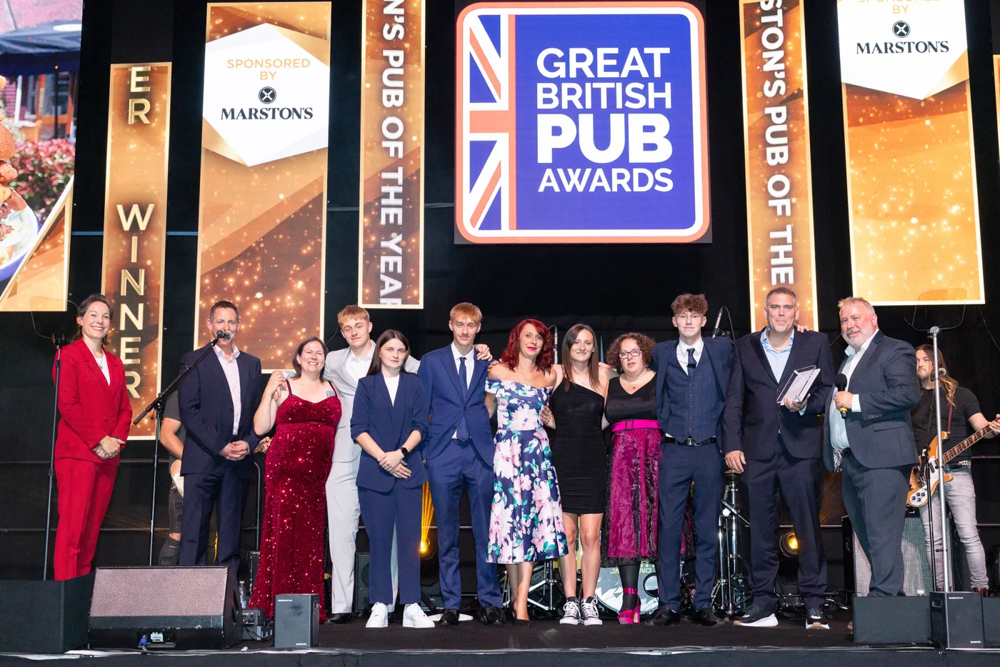 The Honey Bee team on stage at the Great British Pub Awards
