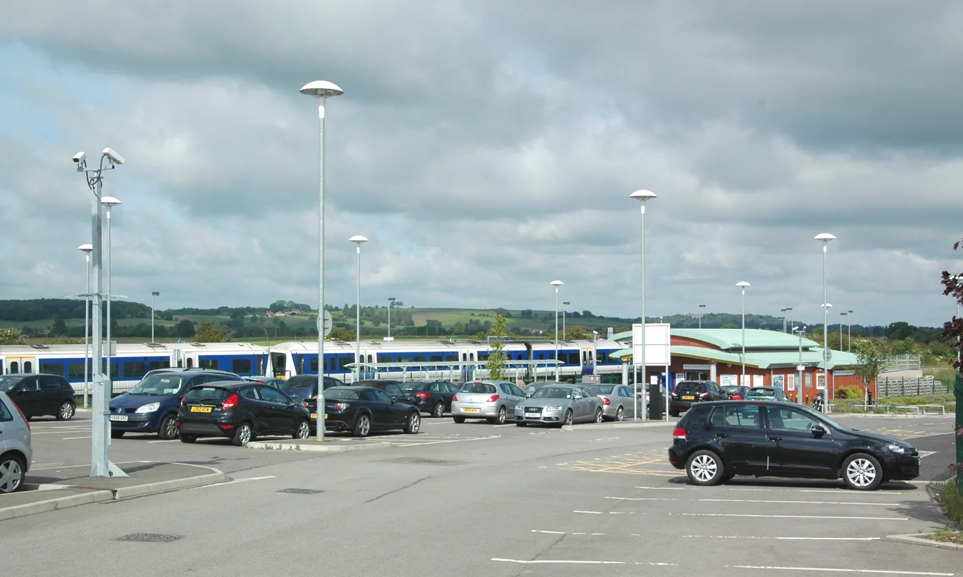 The car park at Aylesbury Vale Parkway, where all-day parking is £3.20 against £9.70 at Aylesbury station